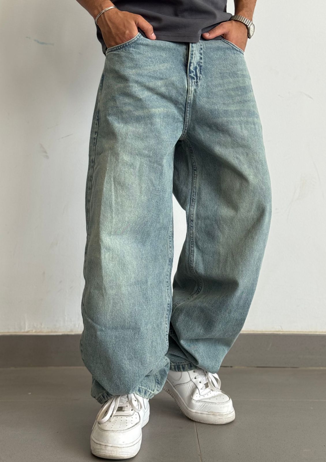 Dusty Blue Baggy Denim