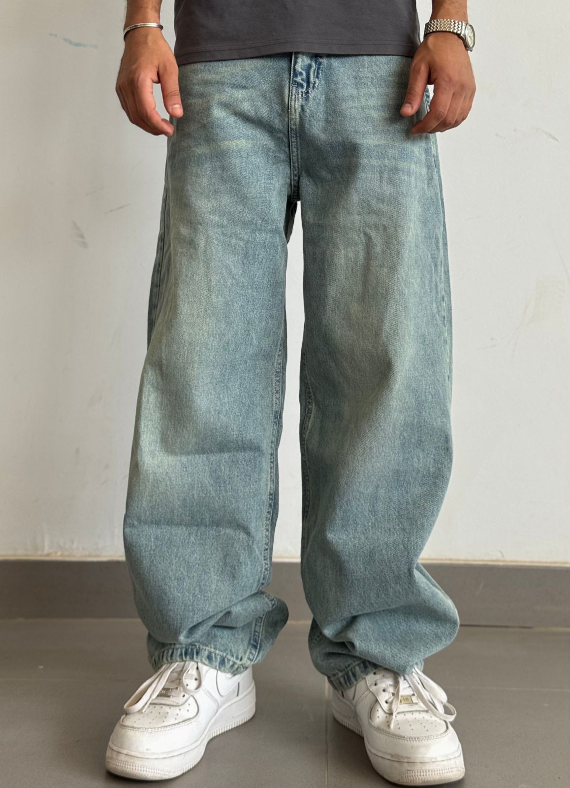 Dusty Blue Baggy Denim