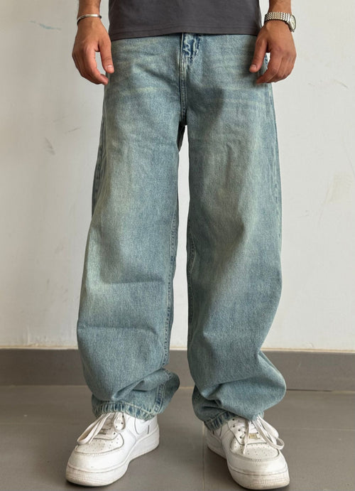 Dusty Blue Baggy Denim