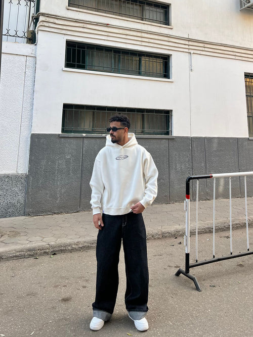 07 Bold Cropped Boxy Hoodie-White